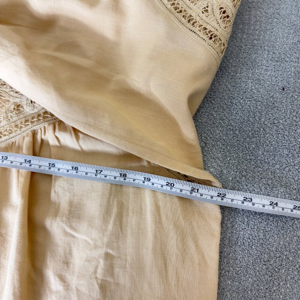 NWT Sézane Donia Blouse Beige Linen/Cotton Blend Lace Long Sleeve T44/UK16/US - Picture 11 of 16